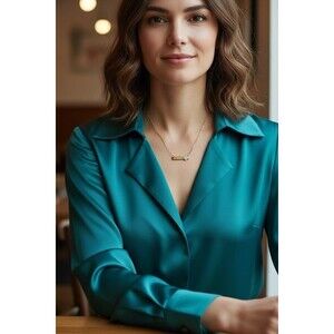 Indio Jewelry Silver Gold All You Need is Love Bar Necklace #222